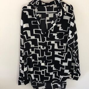 Black and white blouse